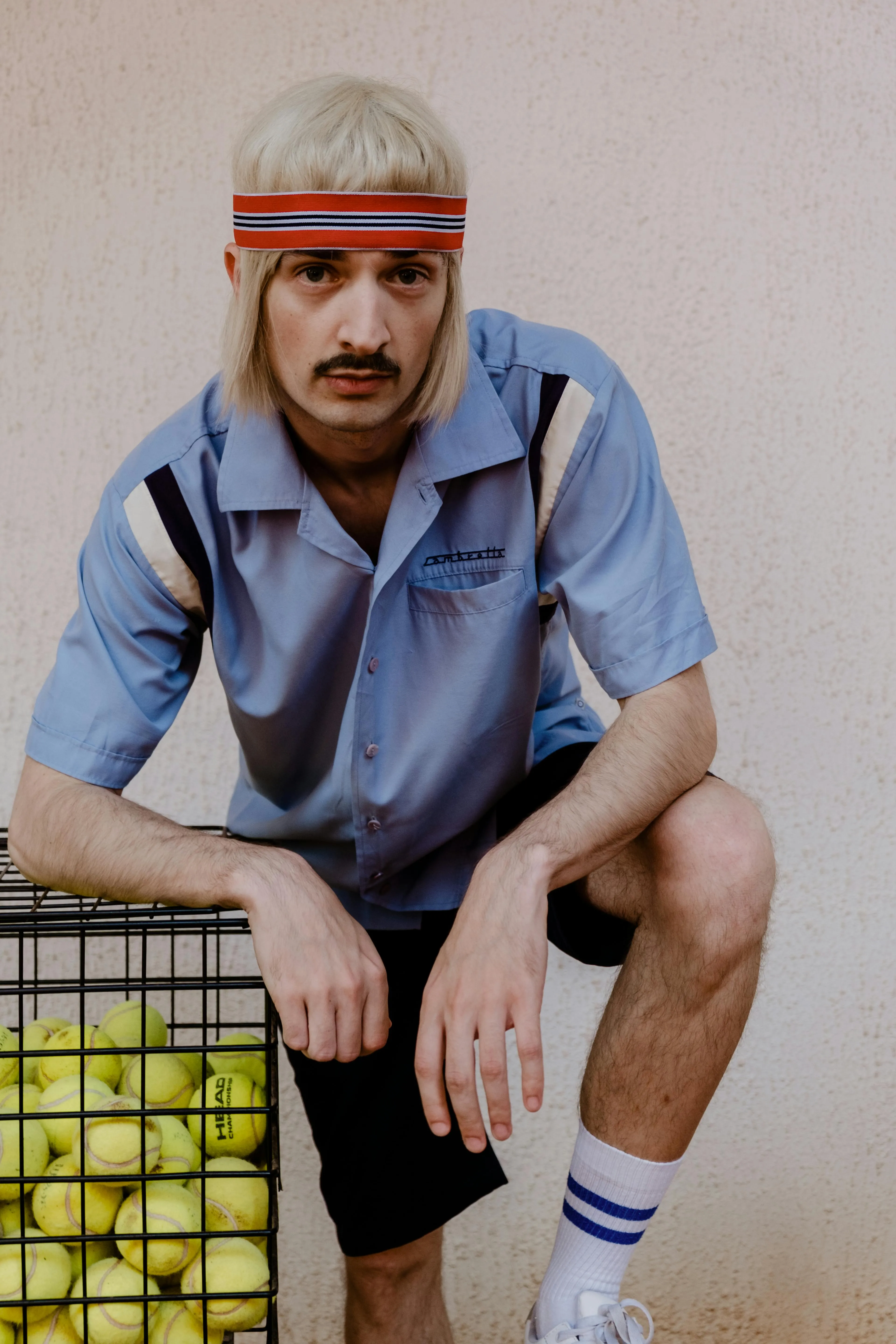 Man with Padel Ball Pack