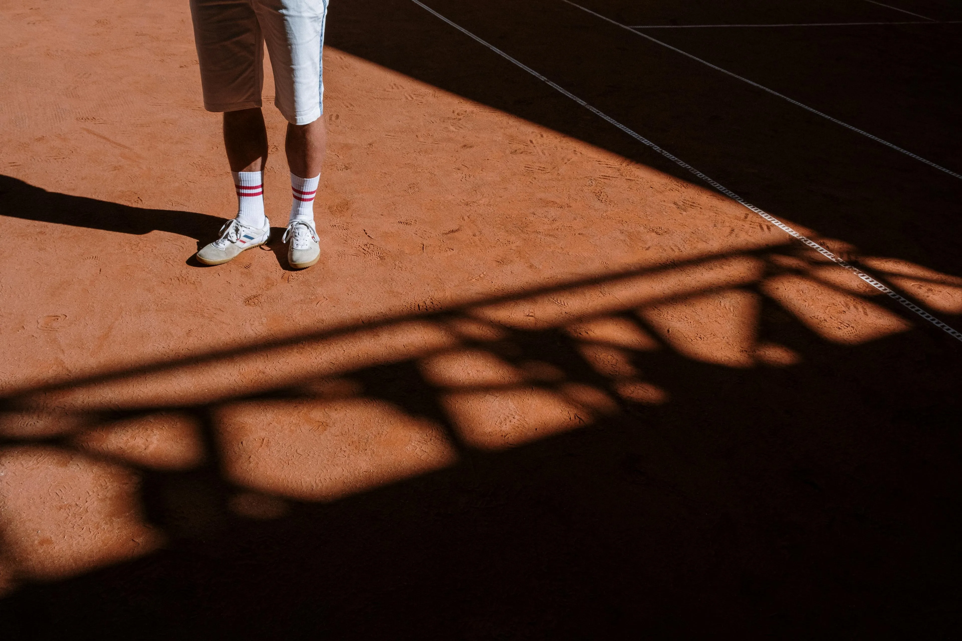 Man with Leg View on Court